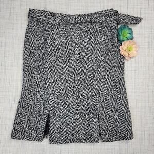 Cynthia Rowley Tweed Pencil Belted Slit Skirt 8‎